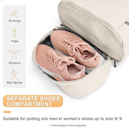 coofay Gym Backpack For Women Waterproof Backpack With Shoe Compartment Lightweight Travel Backpack Sports Backpacks Large Gym Bag
