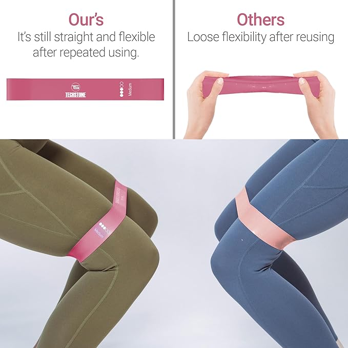 TechStone Resistance Bands Set – 5 Levels Loop Exercise Bands for Men & Women, Elastic Workout Bands for Home Gym, Training, Yoga & Fitness, Carry Bag Included