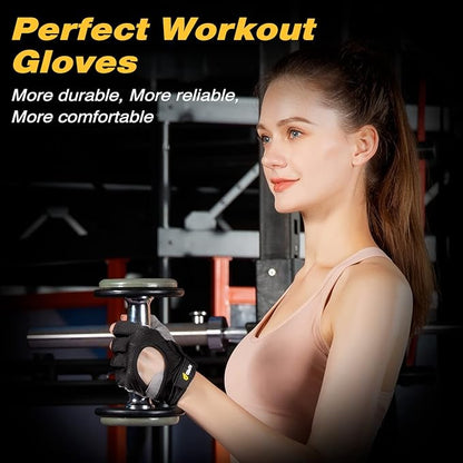 Workout Gloves for Women Men, Lightweight Weight Lifting Glove Breathable Fingerless Gym Gloves, Exercise, Fitness, Training, Cycling