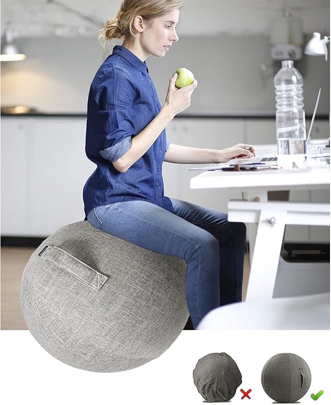 Yoga Ball Chair Cover - Pregnancy Birthing Ball Cover 55/65/75cm Stability Ball Chair for Ergonomic Seating Home, Office, Pilates, Yoga, Fitness