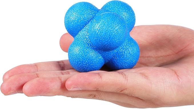 6 Pack Reaction Ball Set for Agility Training Hand Eye Coordination Reflex Workout Bounce Ball for Baseball Tennis Basketball Exercise