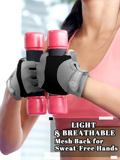 3 Pairs Weight Lifting Gloves for Men Women, Gym Workout Gloves with Full Palm Protection, Breathable Anti-Slip Fitness Glove for Training, Cycling, Pull-ups, Medium
