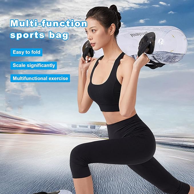 Adjustable Water Weight Bag PVC Folding Fitness Training Bag with Pump for Strength, Yoga Functional Muscle Workouts