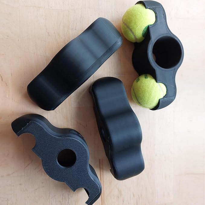 4 Pack Indoor Cycling Snap Rocker Feet Adapters with 8 Pack Tennis Balls, Stability Accessories for Smart Bike Resistance Trainer Home Workout Equipment