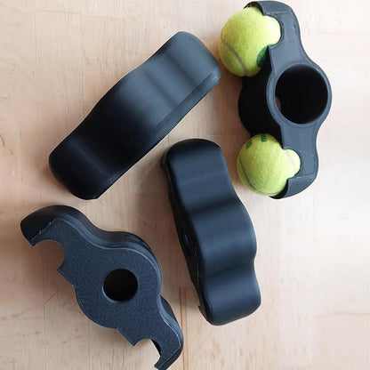 4 Pack Indoor Cycling Snap Rocker Feet Adapters with 8 Pack Tennis Balls, Stability Accessories for Smart Bike Resistance Trainer Home Workout Equipment
