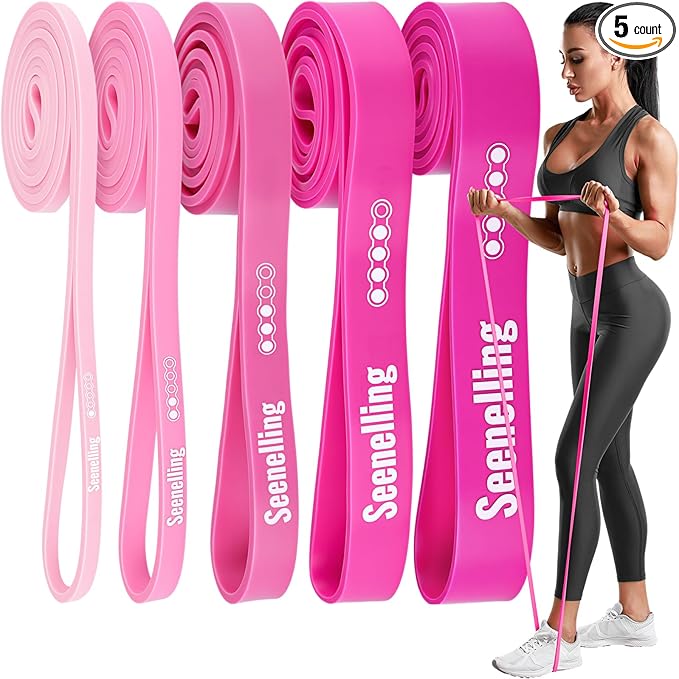 Resistance Bands for Exercise Working Out, 5-Level Pull-Up Assistance Full-Body Training Bands for Women Men Home Workouts, Physical Therapy, Strength Training