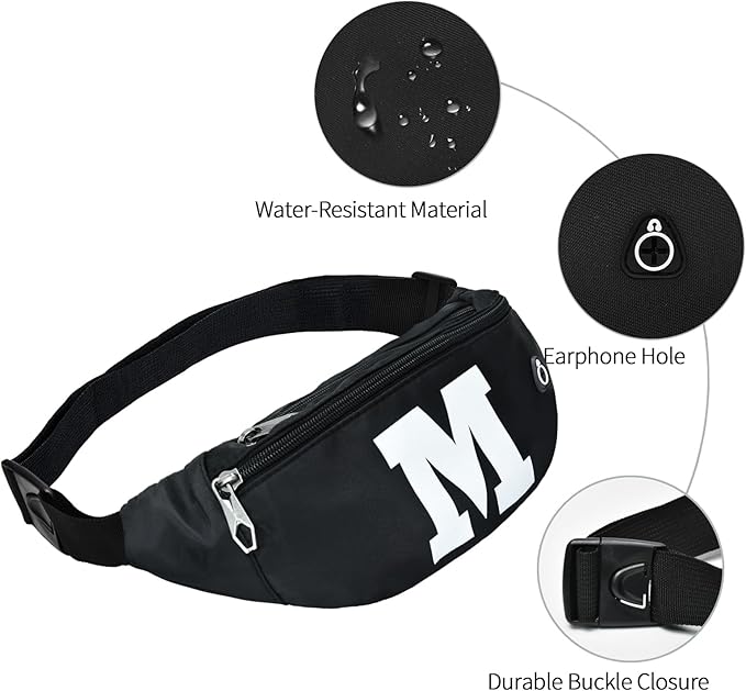 Fanny Pack for Men Women, Waterproof Sports Waist Bag Pack, Belt Bag for Travel Hiking Running