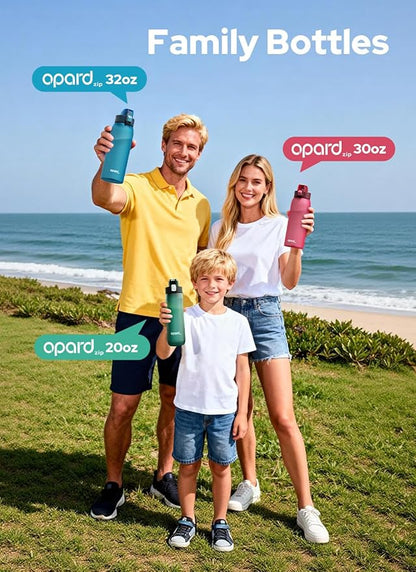 Opard 30oz/32oz Sports Water Bottle with Leak Proof Flip Top Lid BPA Free Tritan Reusable Plastic for Gym and Outdoor, Travel Water Bottle