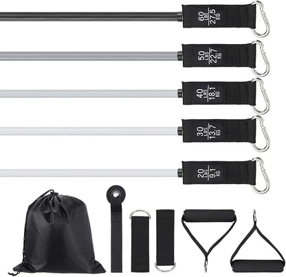 Resistance Bands Set, Exercise Bands for Working Out with Door Anchor/Handle/Ankle Strap/Pouch