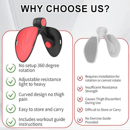 Pelvic Floor Exercise Devices, Inner Thigh Kegel Exerciser, Kegel Trainer for Postpartum Rehabilitation, Exerciser of Thigh at Home, Hip Under Desk Exercise Men Women with Band
