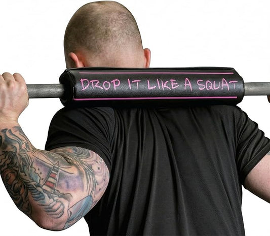 Dark Iron Fitness Barbell Pad w/Extra Thick Foam Padding, Non-Slip Hook and Loop Closure for Olympic Bars Weight Training Shoulder & Neck Protection Support, for Squats Hip Thrusts Lunges