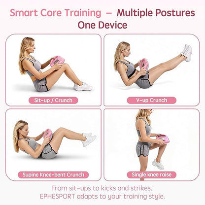 Smart Ab Trainer with Bluetooth Music & LED Counter – Core Workout Machine for Home Gym – Sit-Up Assistant Pad with Foam Cushion, 9 Modes & Speeds, Portable Fitness Equipment for Abs, Waist & Cardio