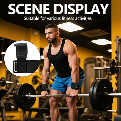 Weight Lifting Hooks Pair Wrist Supports Non-Slip for Gym Grips Pull Up Weight Lifting Grips Barbell Powerlifting Exercise Fitness 8mm Neoprene Padded