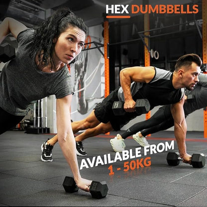 Rubber Hex Dumbbells with Storage Rack 350/450/550 LBS - Free Dumbbell Weight Set for Home Gym Equipment Exercise & Fitness Dumbbells for Strength Training