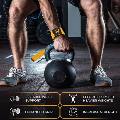 Weight Lifting Straps Wrist Support Padded Neoprene Gym Cross Training Hand Bar Weightlifting Straps Fitness Bodybuilding Power Exercise Grips Deadlift Men Women