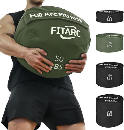 Fitarc Sandbag Workout Bag,Sand Bags for Weight Training,Sandbags for Fitness,Sandbags for Weight Training,Round Sandbag,Cross-Training & Exercise, Sand Not Included