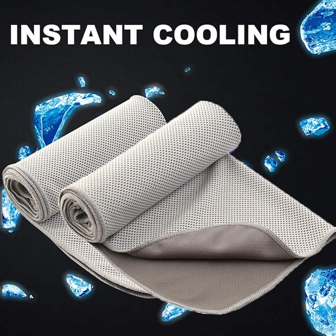 Peicees 10 Pack Microfiber Cooling Towels for Neck Sports Gym Workout Cooling Towel, 40x12 Inches Fast Drying Super Absorbent Compact Lightweight for Climbing Camping Travel Beach