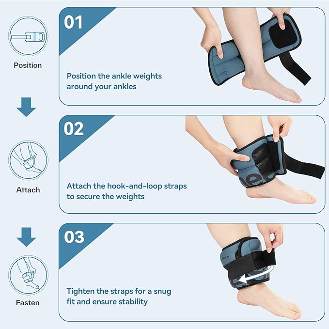 Sportneer Ankle Weights for Men Women Strength Training, 4/10 lbs Pair Leg Weights Set Comfortable and Soft Perfect for Dancing Running Walking Fitness Workout