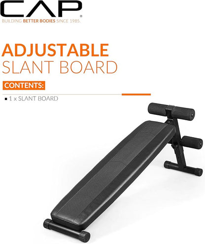 CAP Barbell Sit Up Bench – Adjustable Decline Ab Bench for Home Gym – Multi-Purpose Slant Board for Core Strength, Sit-Ups, and Full-Body Workouts