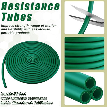 1 Roll Resistance Tubes Exercise Tubing 50ft Exercise Bands Tubing for Therapy, Lower Pilates, Home Workouts, Rehab Core
