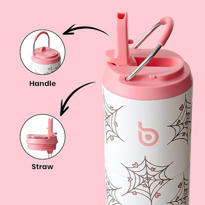 BOTTLE BOTTLE Insulated Water Bottle 24oz with Straw Lid and Handle for Sports Travel Gym Stainless Steel Water Bottles Double-Wall Vacuum Metal Leak Proof BPA-Free