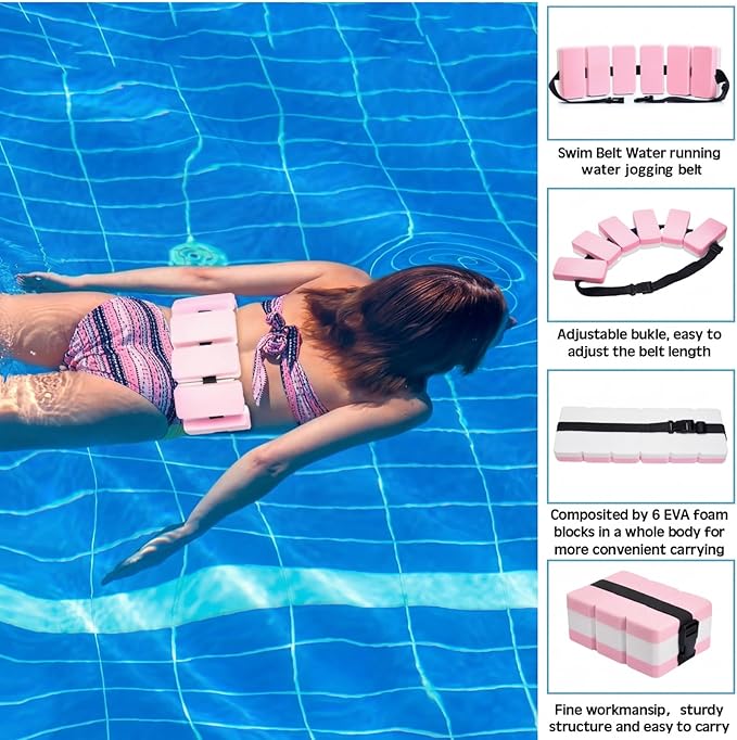 5 Pcs Pool Aquatic Exercise Set Including 2 Lightweight Water Dumbbells, 2 Ankle Swimming Weights, and Swim Belt Water Exercise Equipment for Aquatic Aerobics
