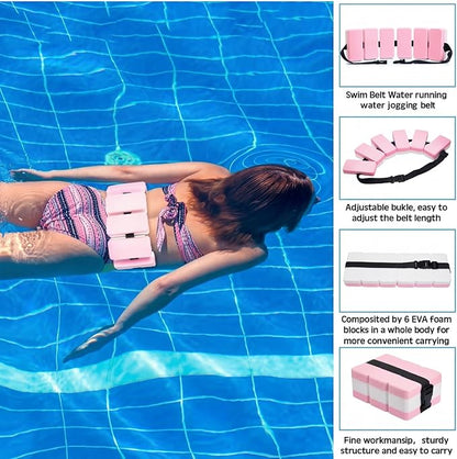 5 Pcs Pool Aquatic Exercise Set Including 2 Lightweight Water Dumbbells, 2 Ankle Swimming Weights, and Swim Belt Water Exercise Equipment for Aquatic Aerobics