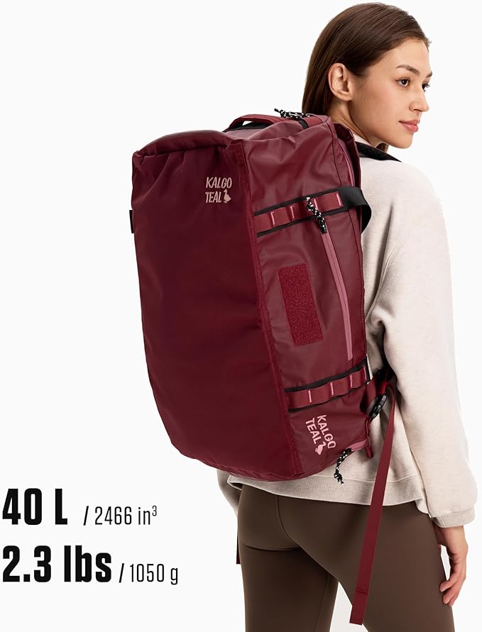 Utility Duffle Bag 40L, Convertible Backpack for Travel, Gym & Commute, Water Repellent
