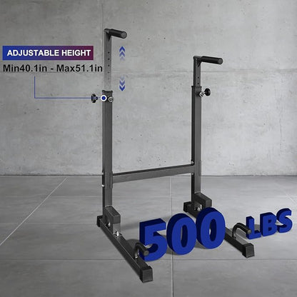MIUDGIG Adjustable Height Dip Bar Station, Multi-function Dip Station Pull Up Bar Full Body Strength Training Workout Fitness Equipment for Tricep Dips, Heavy Duty Dip Station for Home Gym