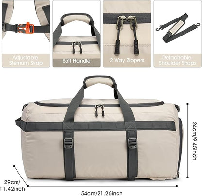 G4Free Gym Bag for Women Men 45L Duffle Backpack with Shoe Compartment Water Resistant Travel Weekender Bag