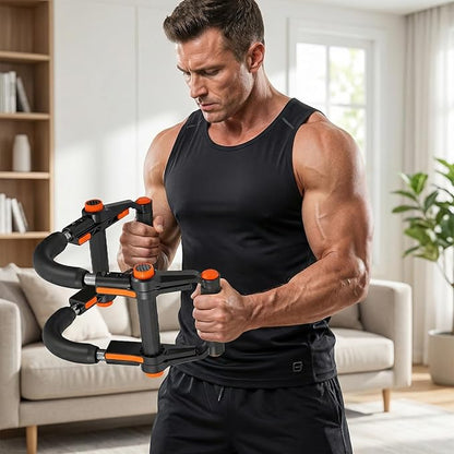 Twister Arm Trainer, Adjustable Chest and Arm Trainer 2 in 1 Gym Workout Equipment for Arm and Chest Muscle Training, Portable Push Up Bar with Anti-Slip Handles for Men Women