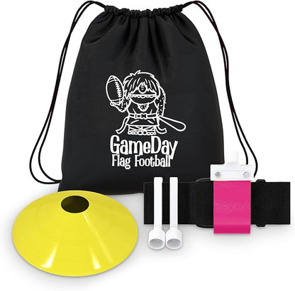 Gameday Flag Football Set – Kits for 2–14 Players w/Belts, Agility Cones & Carry Bag – Available in Multi Colors & Sizes