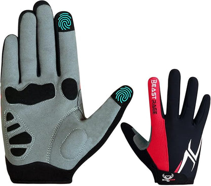 BEAST RAGE Half Finger Cycling Gloves for Men Women, Gel Padded Anti-Slip Shock Absorbing Weight Lifting Gym Gloves Cycle Mountain Bike Gloves for MTB, Biking, Hiking
