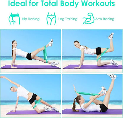 Resistance Bands Set (12pcs), Workout Bands with Handles, Door Anchor, Ankle Straps and Carry Bag, Exercise Bands for Shape Body and Home Workouts