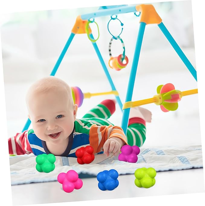 6 Pack Reaction Balls Hexagonal Fitness Training Balls Reaction Speed Training Toys for Sports Baseball Soccer Volleyball Football