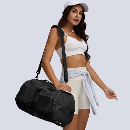 Gym Bag for Women with Shoe Compartment and Wet Pocket Convertible Gym Backpack workout Duffel Bag Multiple Pockets 30L