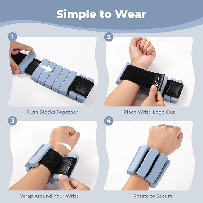Sportneer Ankle & Wrist Weights Set of 2 (1LB/2LB Each) for Women Men Comfortable Arm Leg Weight for Pilates, Running, Walking, Workout, Yoga, Water Aerobics, Pool Exercises