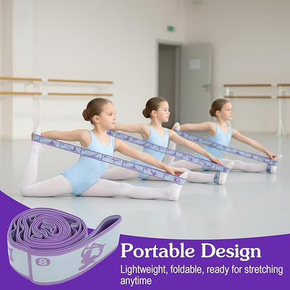 Stretch Strap for Girls Elastic Gymnastics Stretching Ballet Dance Band with 8 Loops, Adjustable Exercise Training Resistance Strap Band for Girls Stuff Pilates Latin Yoga Equipment