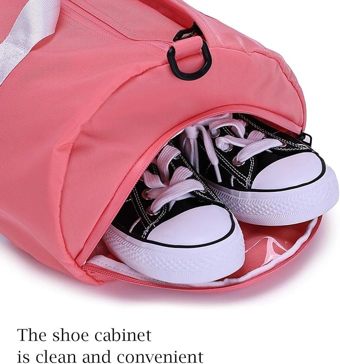 BE Smart Gym Bag Sports Duffle Bag for Men Women, Waterproof Gym Bags Weekender Bags with Shoe Compartment, Lightweight Large Overnight Workout Bag, Pink With Tpu Pocket, Casual Fashion