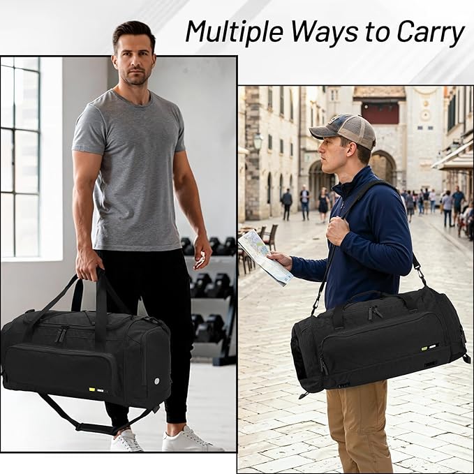 MIER Large Gym Bag for Men Sports Duffle Bag with Shoe Compartment 60L Lightweight Duffel Bags for Workout Fitness Travel, Blue