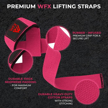 Weight Lifting Straps Wrist Support Padded Neoprene Gym Cross Training Hand Bar Weightlifting Straps Fitness Bodybuilding Power Exercise Grips Deadlift Men Women