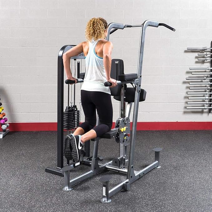 Body-Solid (FCD-STK) Selectorized Knee Lift Tower Station with Weight Assist Commercial and Home Gym Exercise Workout Equipment, 210 lb. Stack