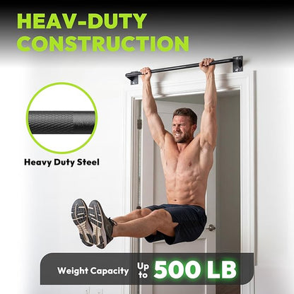 Pull Up Bar for Doorway and Wall Mount - Chin Up Bars for Home Gym, 36‘’/52‘’ in Upper Body Workout Equipment with 500 lbs Capacity, Portable Thickened Steel Construction, Joist Mounted