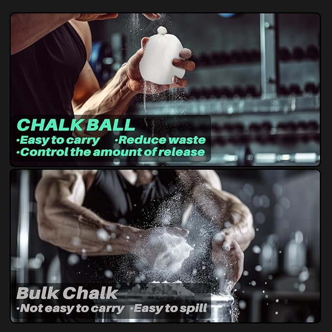 2PCS Chalk Ball - Climbing Chalk Gymnastics Magnesium Lifting for Gym, Gymnastics, Grip, Climbing, Weightlifting (2PCS Chalk Ball)
