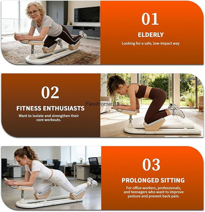 Spine Twist and Stretch Trainer, Adjustable Back Stretcher Machine, Detachable Waist Workout Equipment for Lower Back Pain Relief, Spine Decompression, Leg Stretching & Core Activation