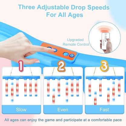 OCES Reflex Stick Game, Reflex Light-Up Sticks Reaction Training Hand Speed Challenge Game, Upgrade Hand Eye Coordination Training Toy Remote Control 3 Adjustable Speed (Light-Up Blue)