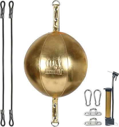 InnoLife Double End Punching Ball Striking Punching Bag Kit, Speed Striking Reflex Kit with Bungee Cords Perfect for Reaction, Agility, and Hand Eye Coordination Training