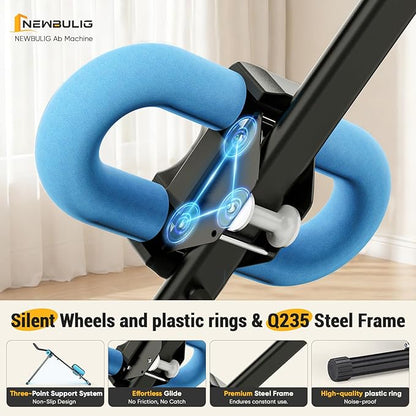 NEWBULIG Ab Machine, Abs Workout Equipment for Home Gym, Adjustable Ab Trainer Machine for Stomach Workout, Foldable Abdominal Trainer