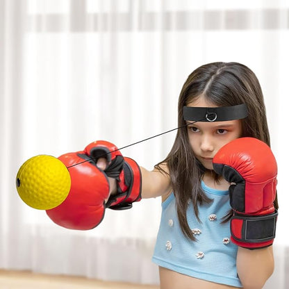 Reaction Balls Training Set - 3-Size Ball Pack, React Reflex Balls All Ages Headband, Free Cord, Child Boxing Training Headband ReactBall | Portable Fitness Reflex Ball for Home Gym Outdoor