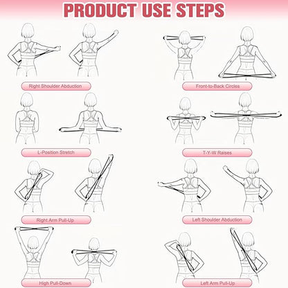 Figure 8 Resistance Band for Women Men, Non‑Slip Handles Exercise Band, Home Gym Fitness Equipment for Yoga, Pilates, Stretching & Physical Therapy (25 lbs)
